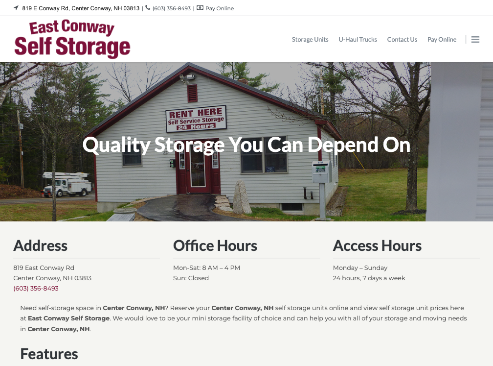 Conway Self Storage Homepage